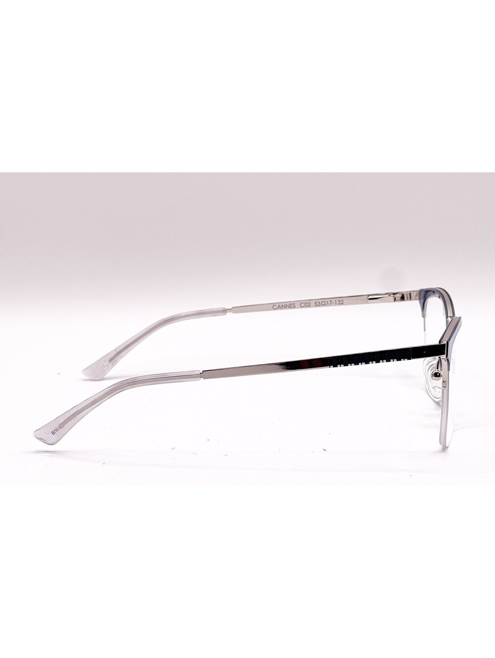 Nicole Miller Cannes C02 Trans Denim Square Authentic Eyeglass Frames 53-17-132 - Picture 3 of 5
